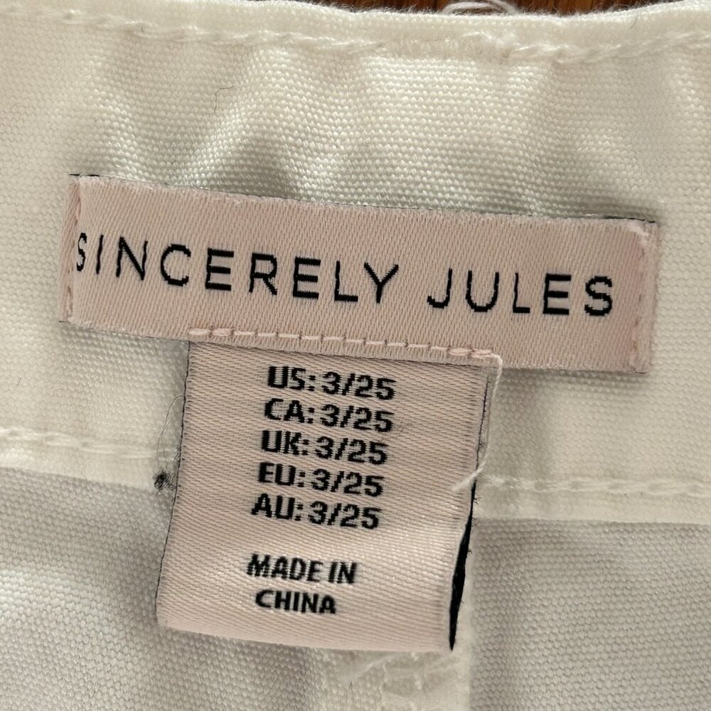 Sincerely Jules White Utilitarian Cargo Ankle Length Pants Size 25 Size 3 - Picture 8 of 11